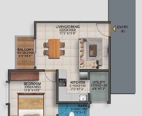 vaishnavi serene apartment 1bhk 450sqft 1