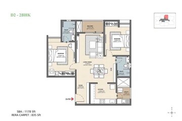  2 BHK Apartment at Vajram Newtown, Thanisandra Main Road – for Sale