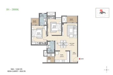 2 BHK Apartment at Vajram Newtown, Thanisandra Main Road – for Sale
