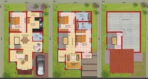 Floor plan of 3 BHK 1846 Sq. Ft. Villa in Vakil Encasa, Bangalore