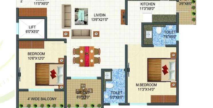 vandhana anugraha apartment 2bhk 1310sqft21