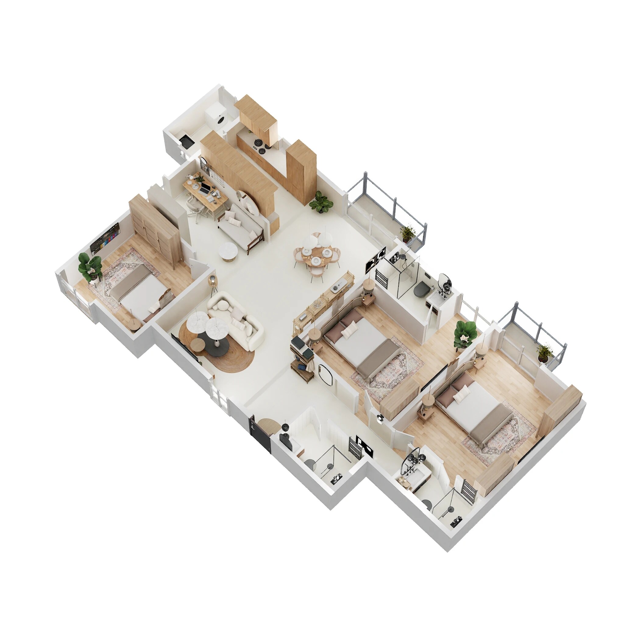 Floor plan of 3 BHK 1465 Sq. Ft. Apartment in Vanshika Natures Harmony, Bangalore