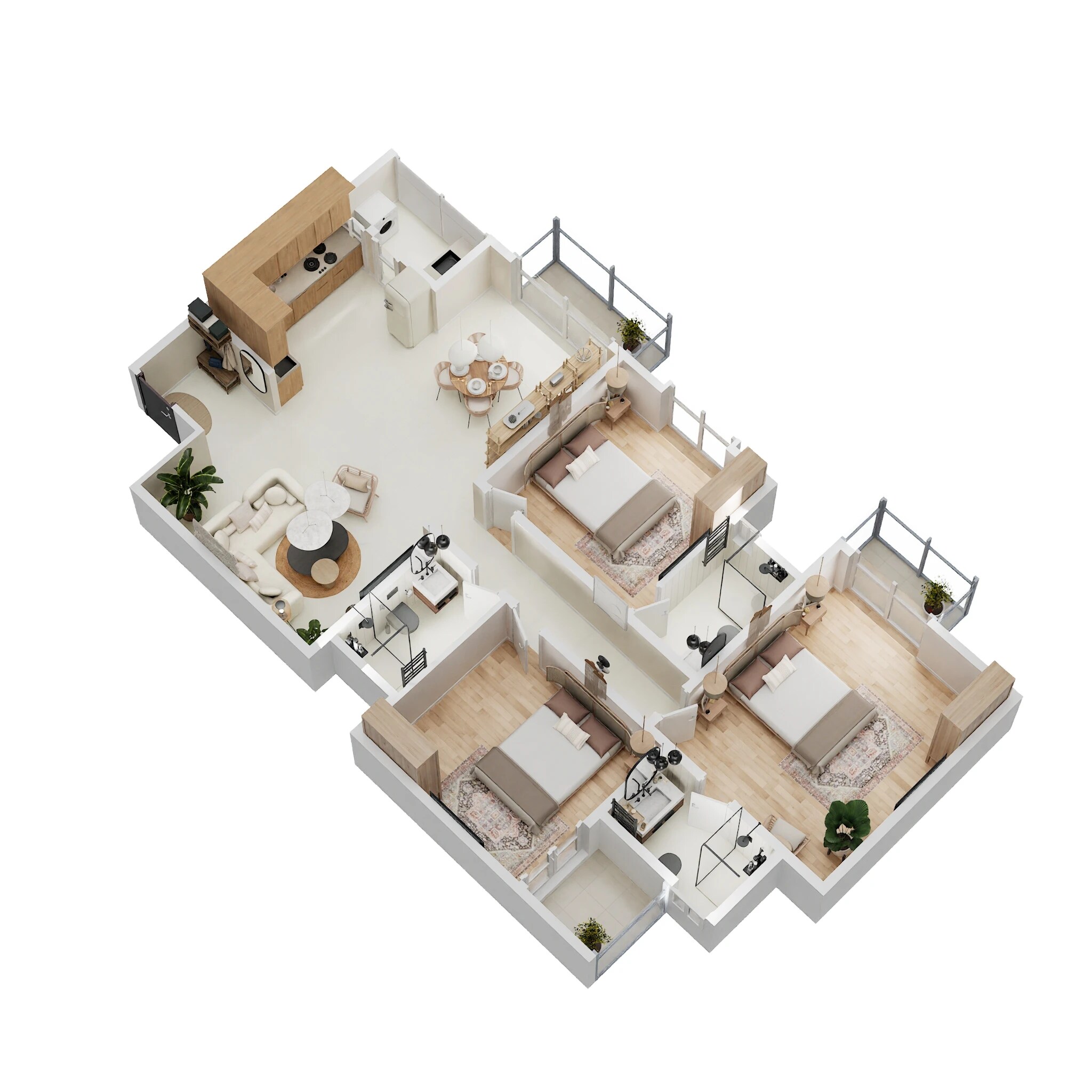 Floor plan of 3 BHK 2011 Sq. Ft. Apartment in Vanshika Natures Harmony, Bangalore