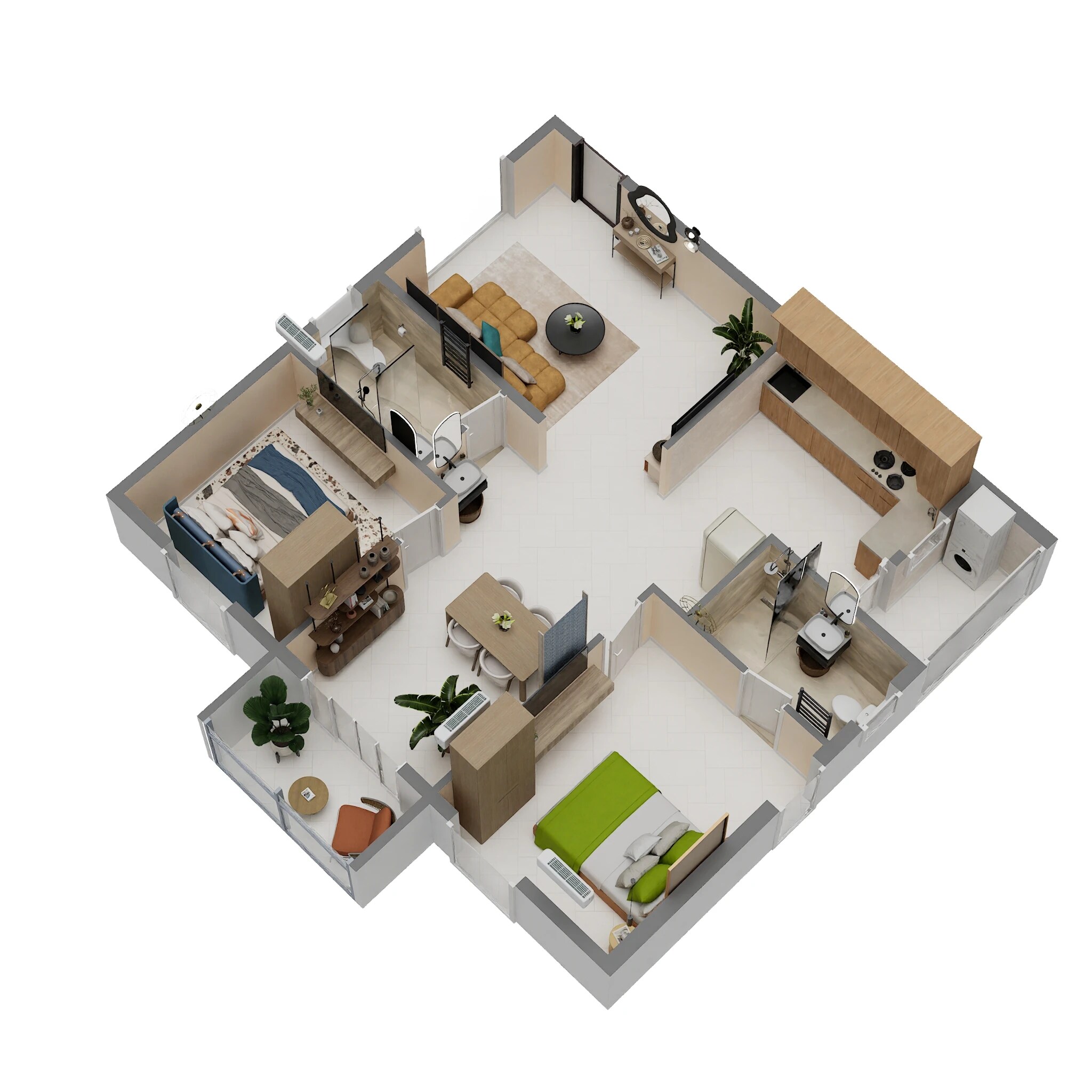 Floor plan of 2 BHK 1109 Sq. Ft. Apartment in Varasinduri Rings Avenue, Bangalore