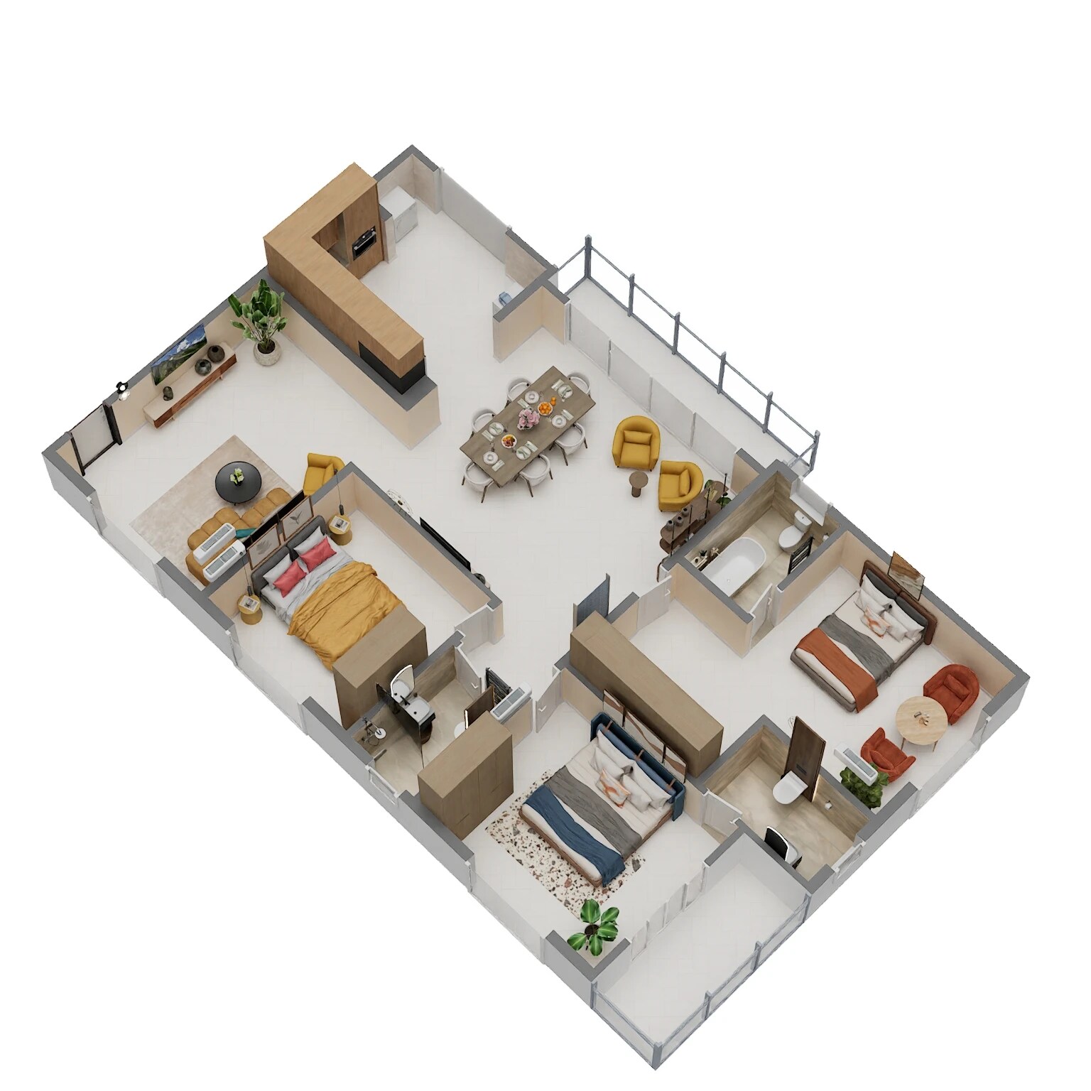 Floor plan of 3 BHK 1790 Sq. Ft. Apartment in Varshith Vistas, Bangalore