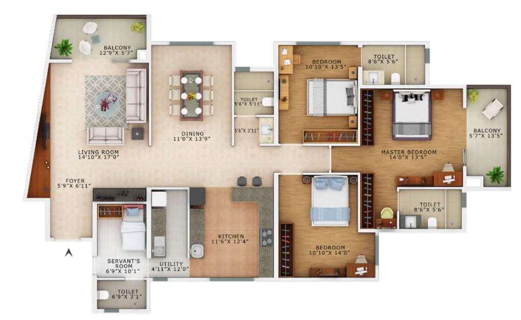 vaswani exquisite apartment 3bhk sq 2310sqft 1