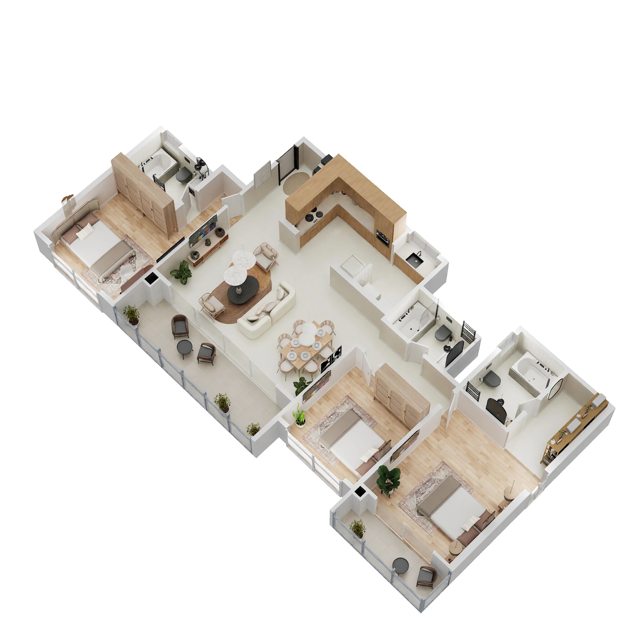 Floor plan of 3 BHK 1719 Sq. Ft. Apartment in VBHC Aurora, Bangalore