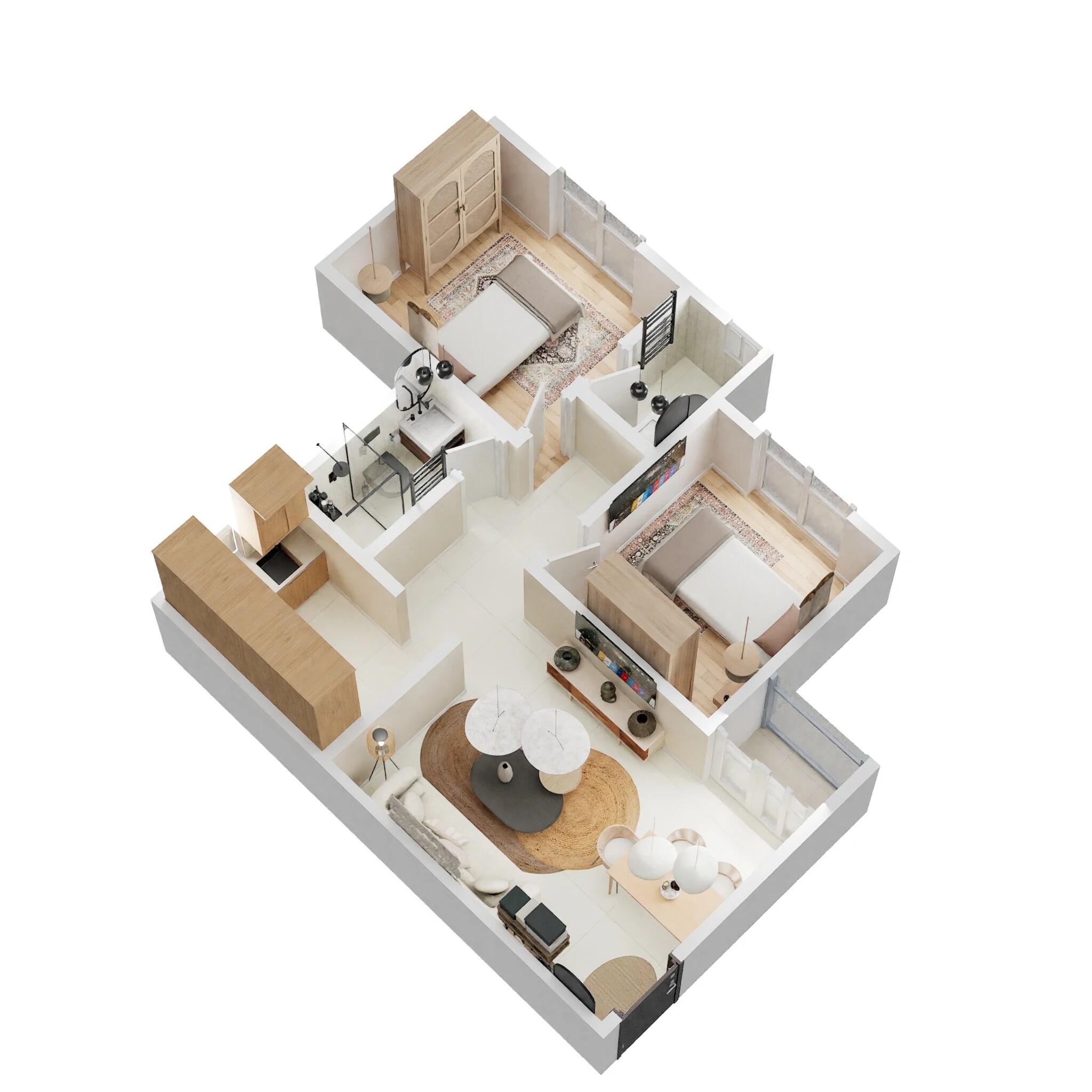 Floor plan of 2 BHK 726 Sq. Ft. Apartment in VBHC Haven of Joy, Bangalore