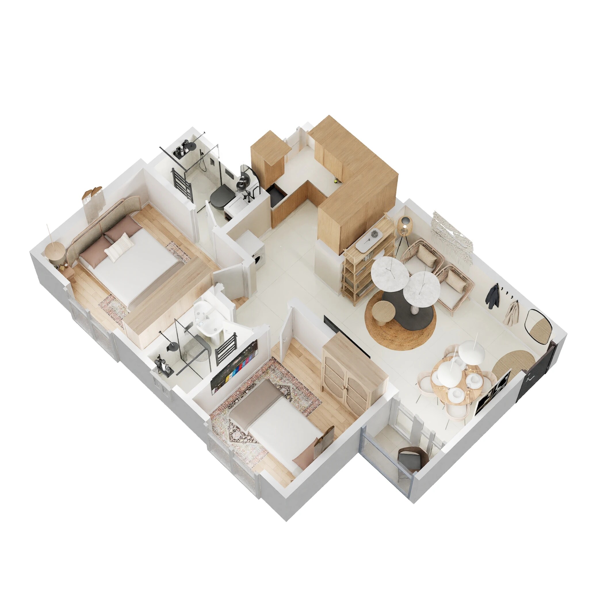 Floor plan of 2 BHK 728 Sq. Ft. Apartment in VBHC Haven of Joy, Bangalore