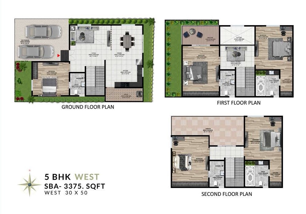 Floor plan of 5 BHK 3375 Sq. Ft. Villa in Vciti Vanna, Bangalore