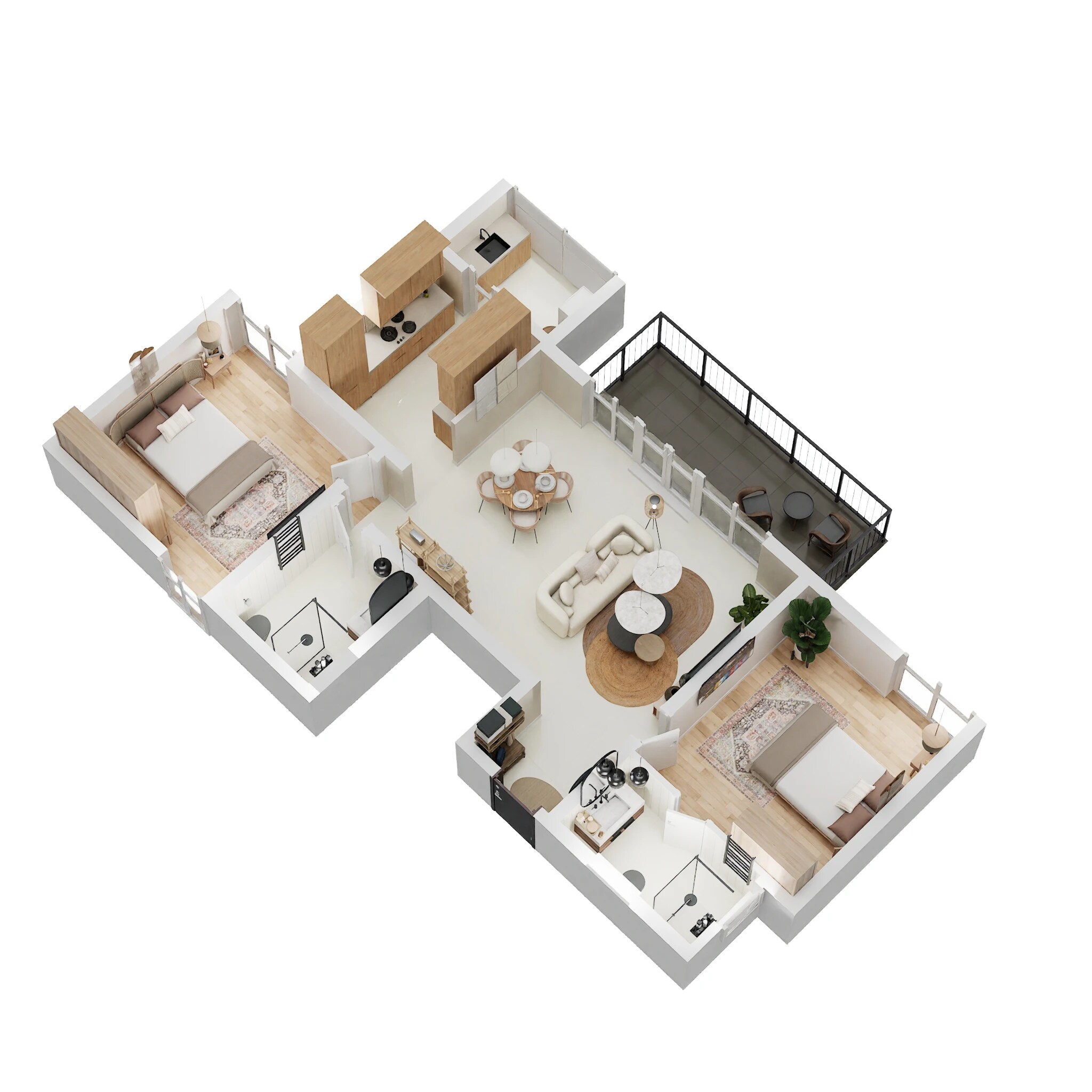 Floor plan of 2 BHK 1471 Sq. Ft. Apartment in VDB Livingwalls True North, Bangalore