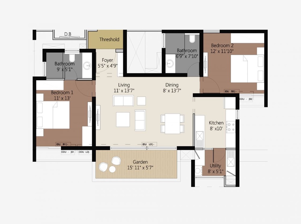 2 BHK 1471 Sq. Ft. Apartment in VDB Livingwalls True North