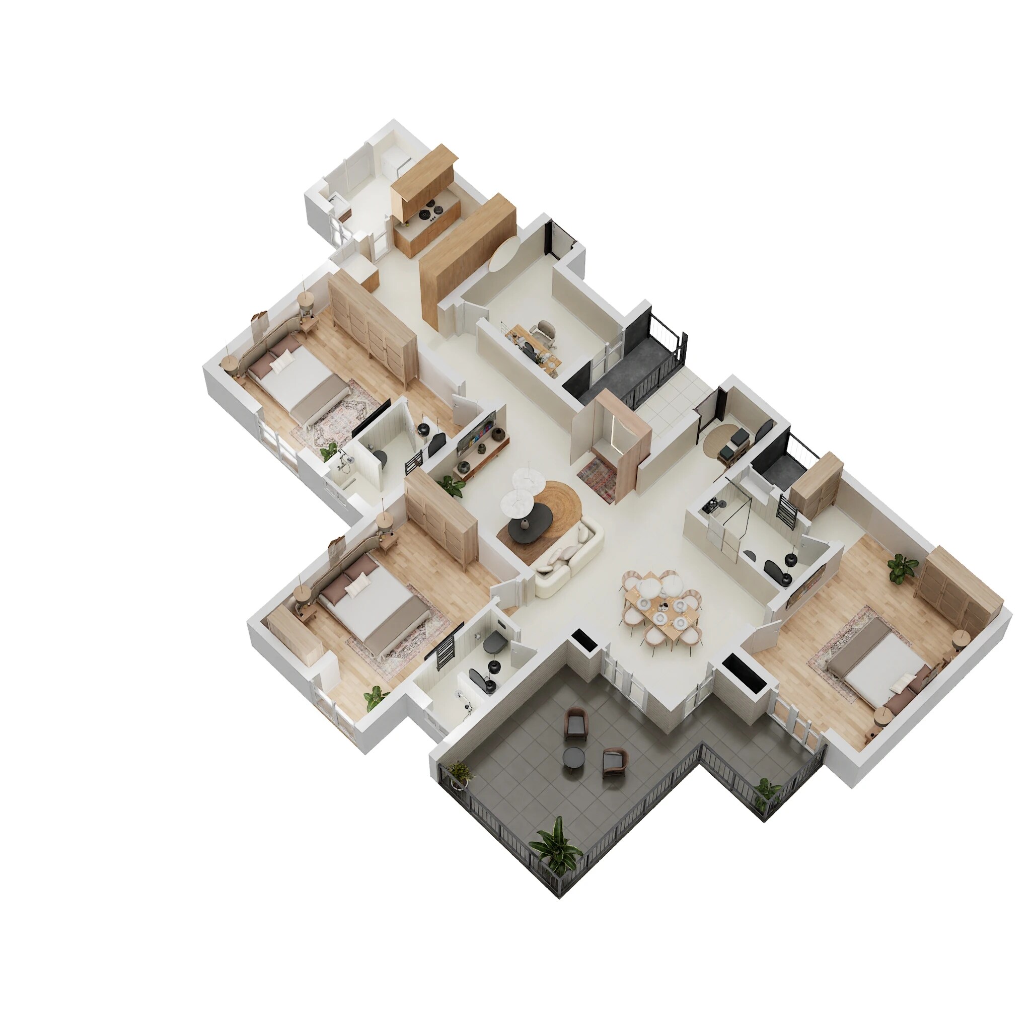 Floor plan of 3 BHK 2549 Sq. Ft. Apartment in VDB Livingwalls True North, Bangalore