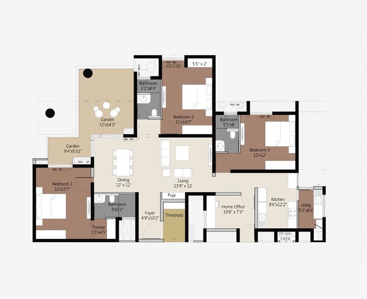 Other, vdb-livingwalls-true-north 3 Bedroom 2549 Sq.Ft. Apartment In Visthar Bangalore 8639316