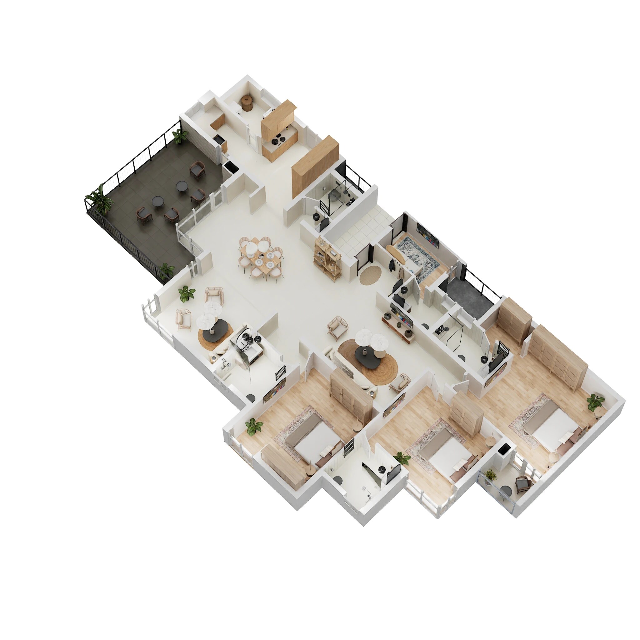 Floor plan of 4 BHK 3136 Sq. Ft. Apartment in VDB Livingwalls True North, Bangalore