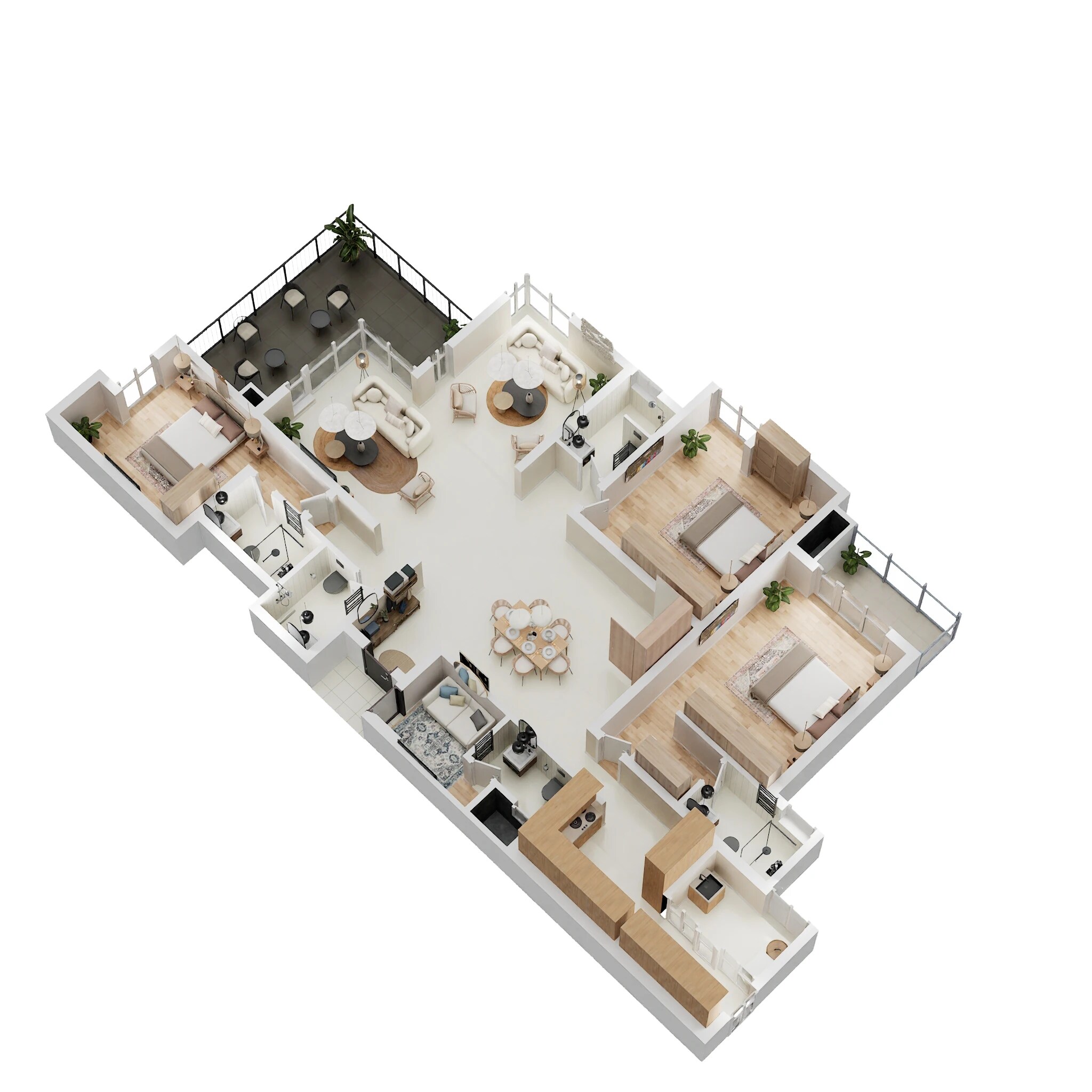 Floor plan of 4 BHK 3179 Sq. Ft. Apartment in VDB Livingwalls True North, Bangalore