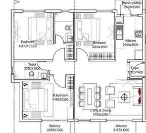 3 BHK 1300 Sq. Ft. Apartment in Venkataramana Venkatadri Hills