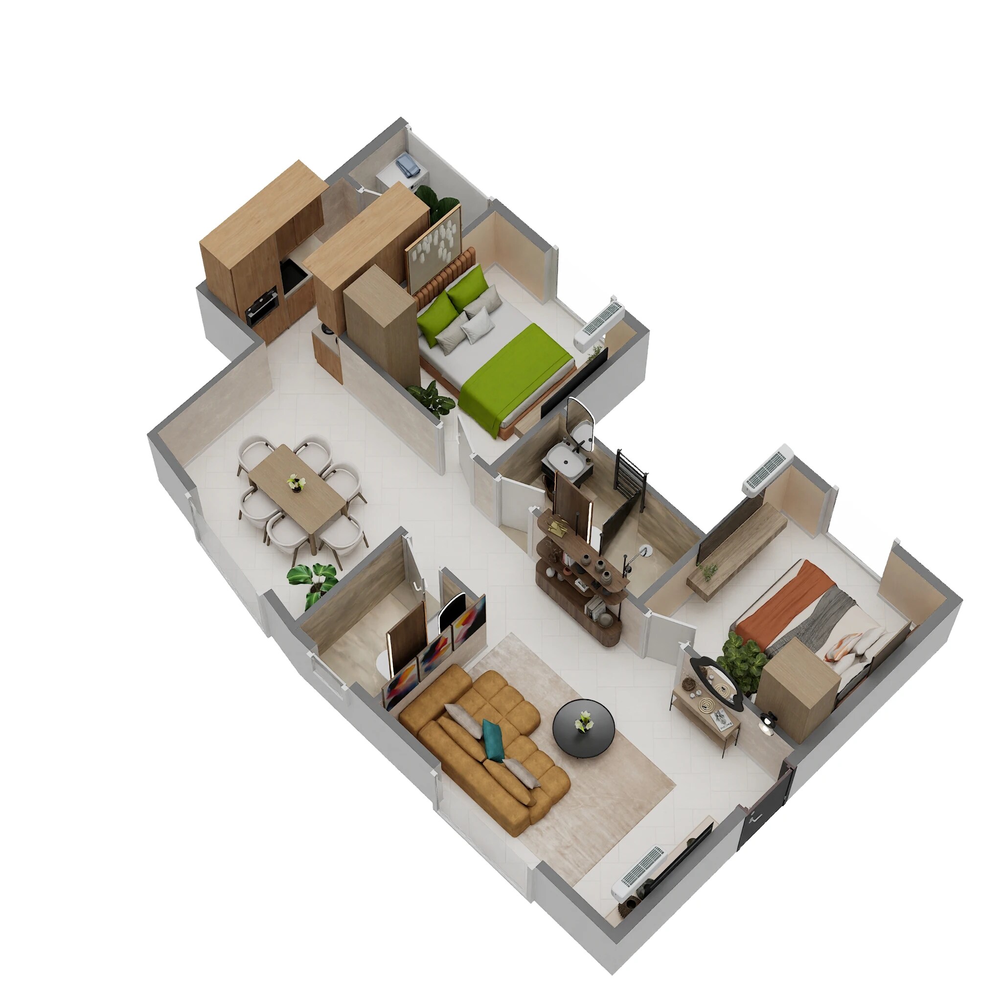 2 BHK 893 Sq. Ft. Apartment