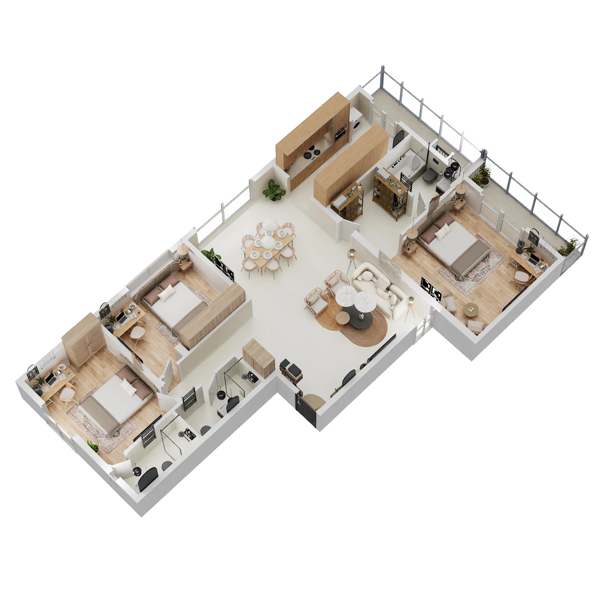 Floor plan of 3 BHK 2230 Sq. Ft. Apartment in Vista Padmalaya, Bangalore