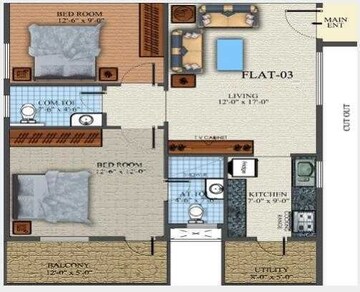  2 BHK Apartment at White Orchids, Whitefield – for Rent