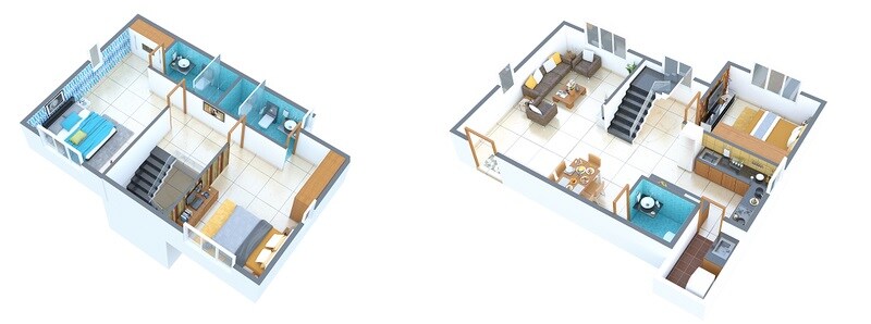 Floor plan of 3 BHK Apartment - 1244 sq. ft. in Whitestone Florenso, Bangalore