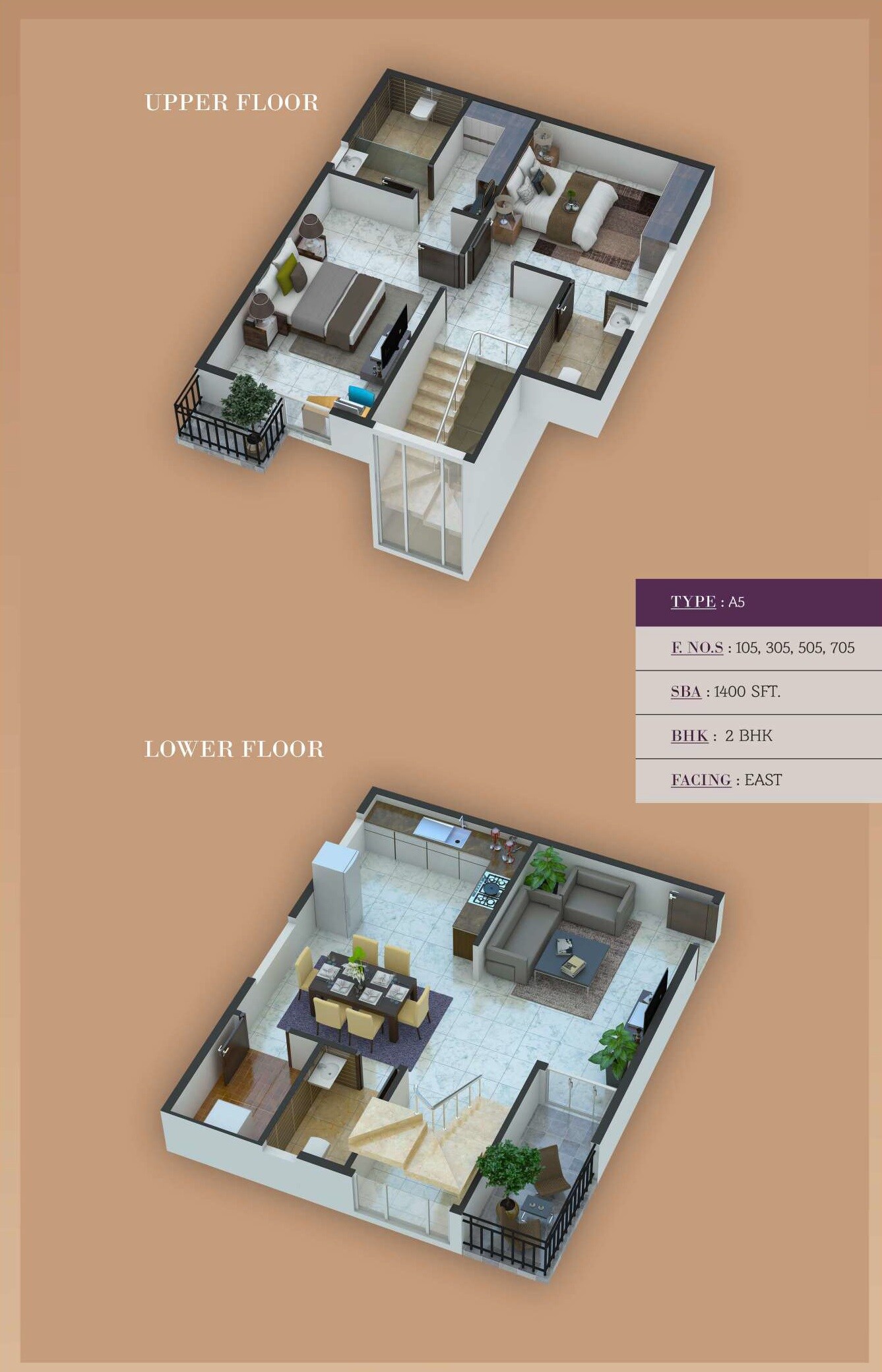 2 BHK 1400 Sq. Ft. Apartment