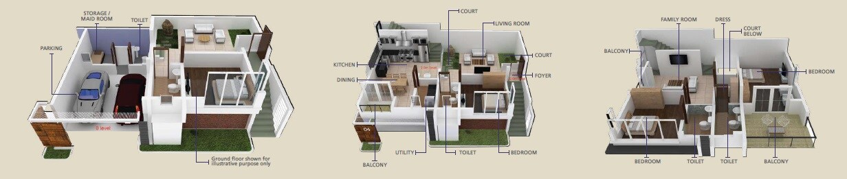 Floor plan of 3 BHK 2710 Sq. Ft. Villa in Woodshire Emerson Park, Bangalore