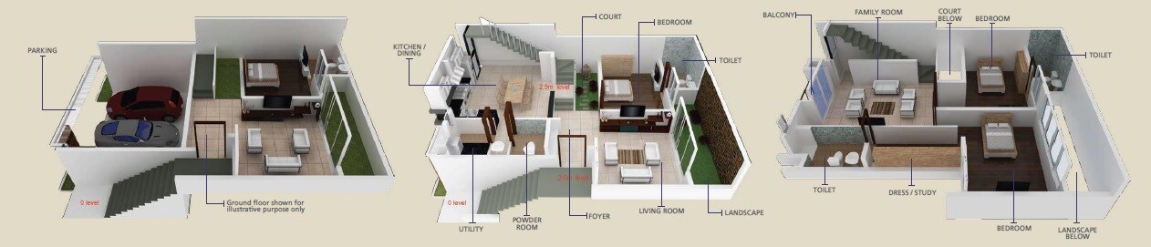 Floor plan of 4 BHK 2842 Sq. Ft. Villa in Woodshire Emerson Park, Bangalore