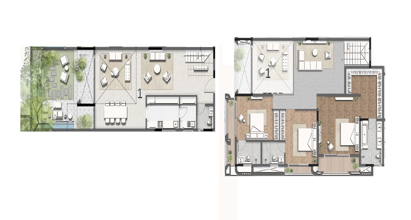 Floor plan of 3 BHK 3143 Sq. Ft. Apartment in Y Living Oasis, Bangalore