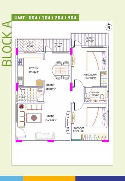 2 BHK 1080 Sq. Ft. Apartment in Yuva Eka