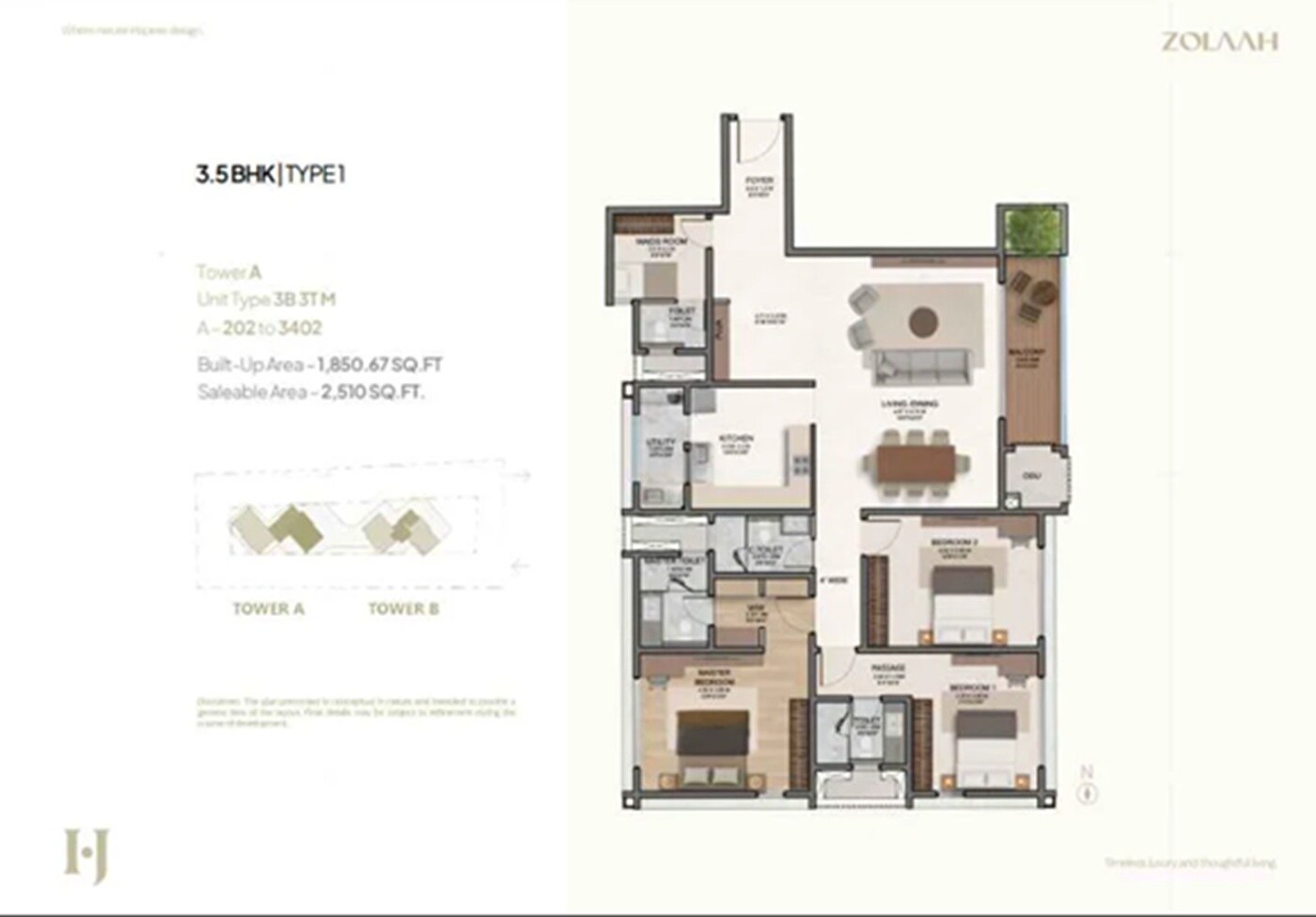 3 BHK 2510 Sq. Ft. Apartment