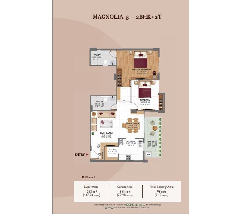 2 BHK 1262 Sq. Ft. Apartment