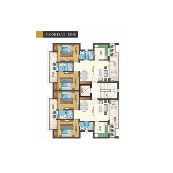 Floor plan of 2 BHK 867 Sq. Ft. Apartment in Shilpkar Gurgaon Next, Bhiwadi