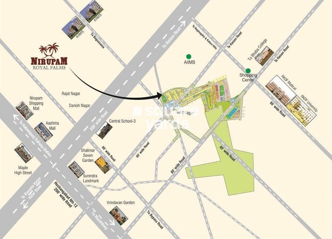 Nirupam Royal Palms Apartments Location Image