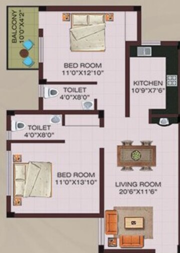  2 BHK Apartment at Swastik The Landmark, Sundarpada – for Sale