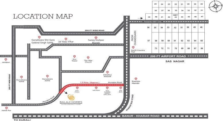 Balaji Homes Mohali Location Image