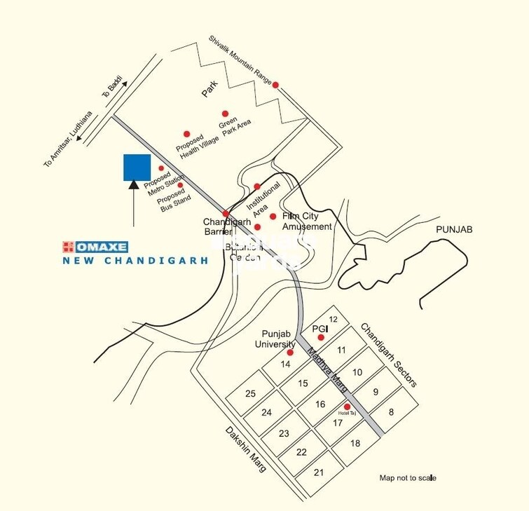 Omaxe New Chandigarh Location Image