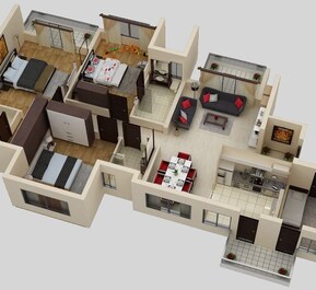 3 BHK 2245 Sq. Ft. Apartment in ACME Eden Court