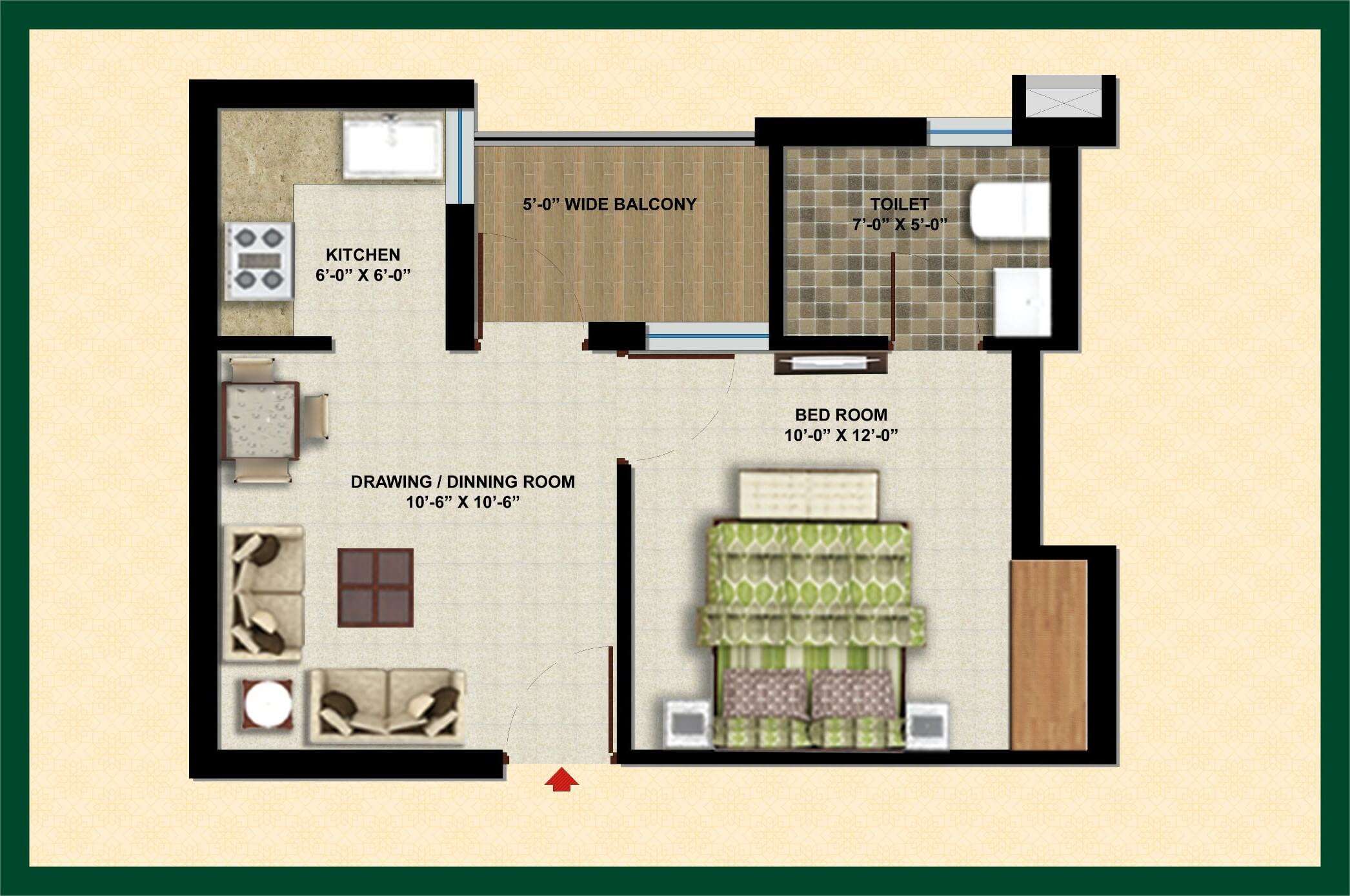 1 BHK 640 Sq. Ft. Apartment in City Of Dreams