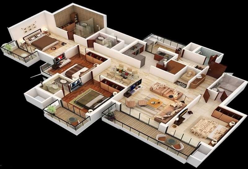 Floor plan of 4 BHK 2409 Sq. Ft. Apartment in Homeland Buildwell Heights, Chandigarh