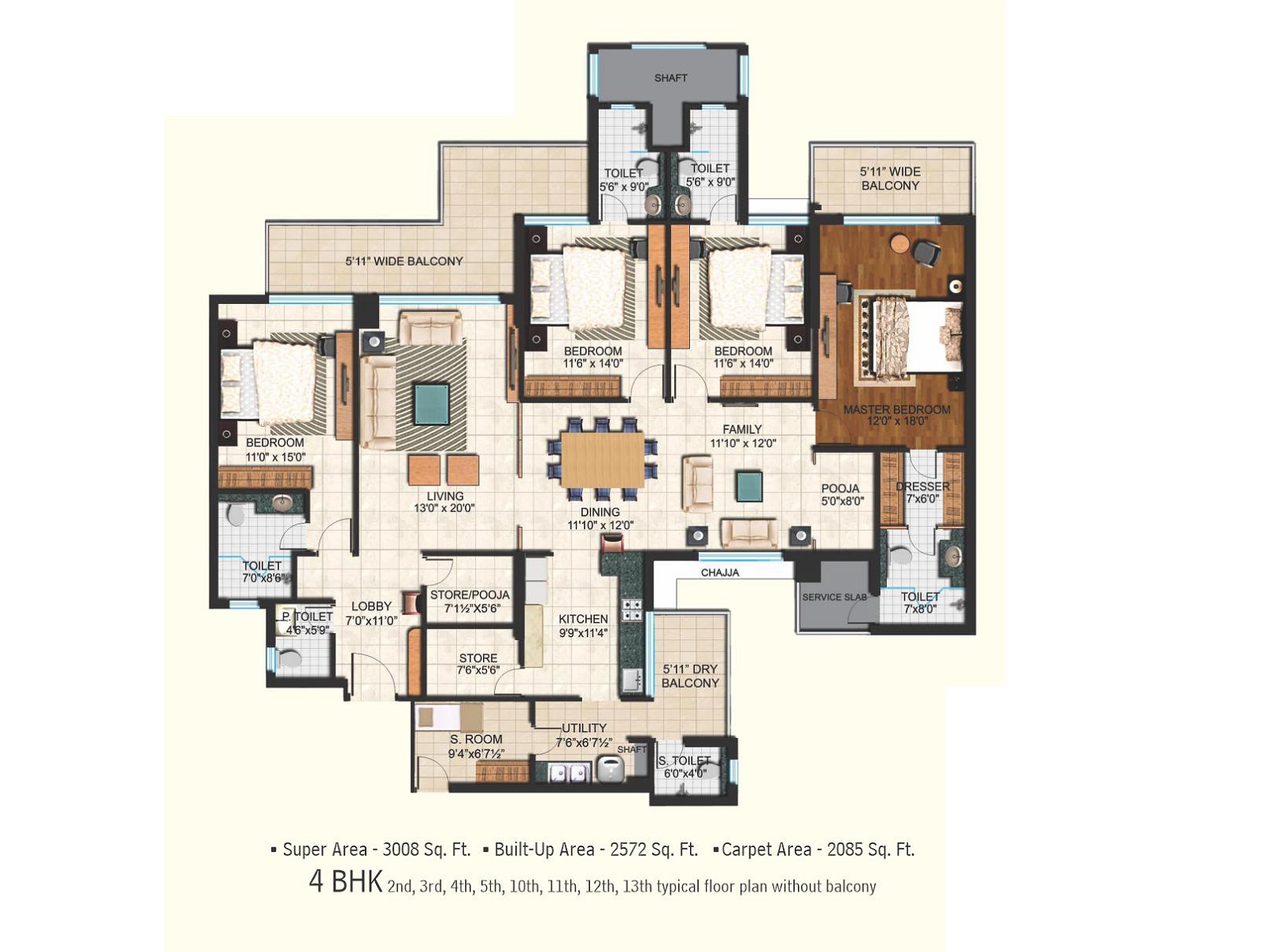 janta land falcon view apartment 4 bhk 3008sqft 20263004113027