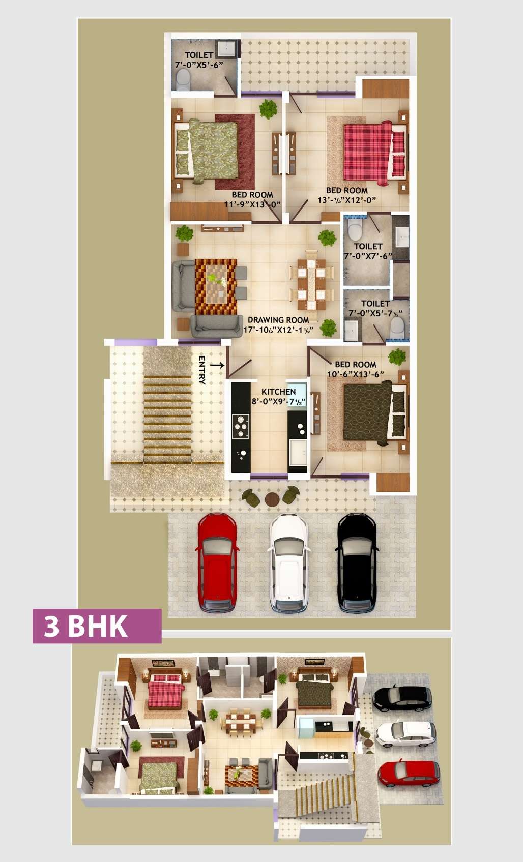 3 BHK 1620 Sq. Ft. Apartment in Omkareshwar Ocean Residency