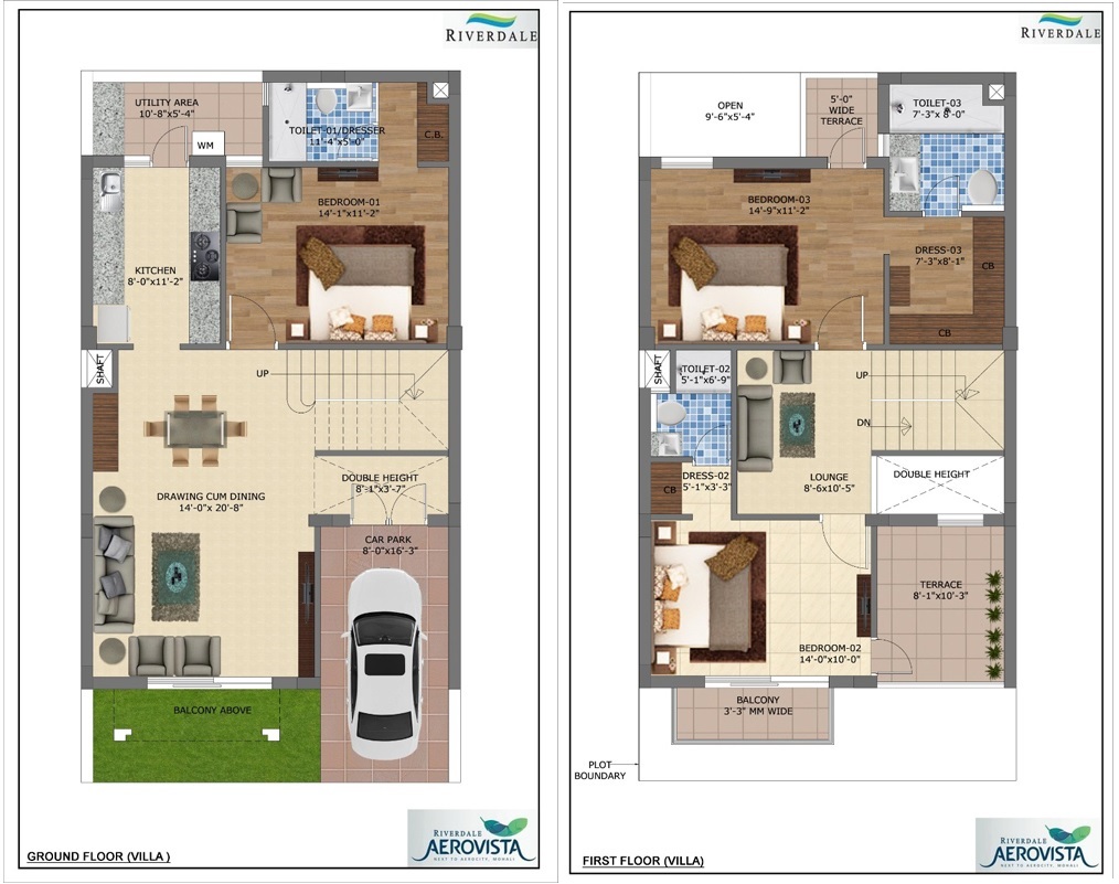 3 BHK 1035 Sq. Ft. Villa in Riverdale Aerovista