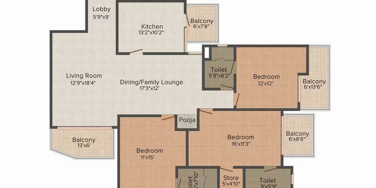 suncity parikarma apartment 3 bhk 2150sqft 20233615123606