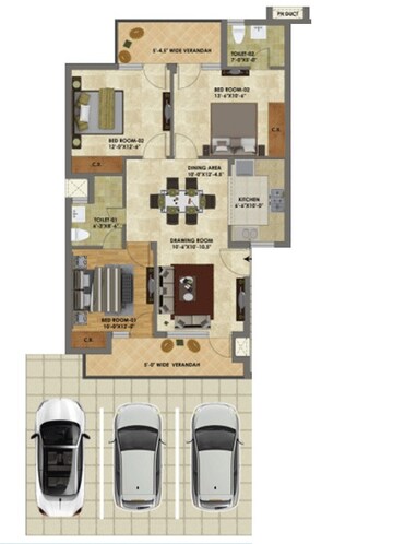  3 BHK Apartment at Ubber Palm Heights, Central Derabassi – for Sale
