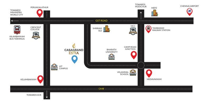 Casagrand Estia Location Image