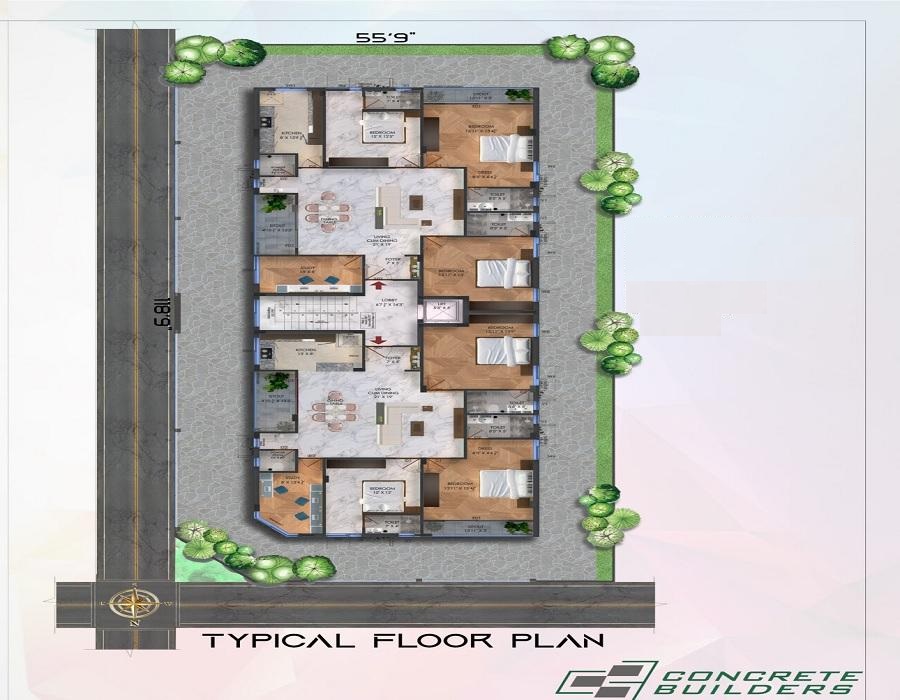 Concrete Fatima Akhtar Court Floor Plans