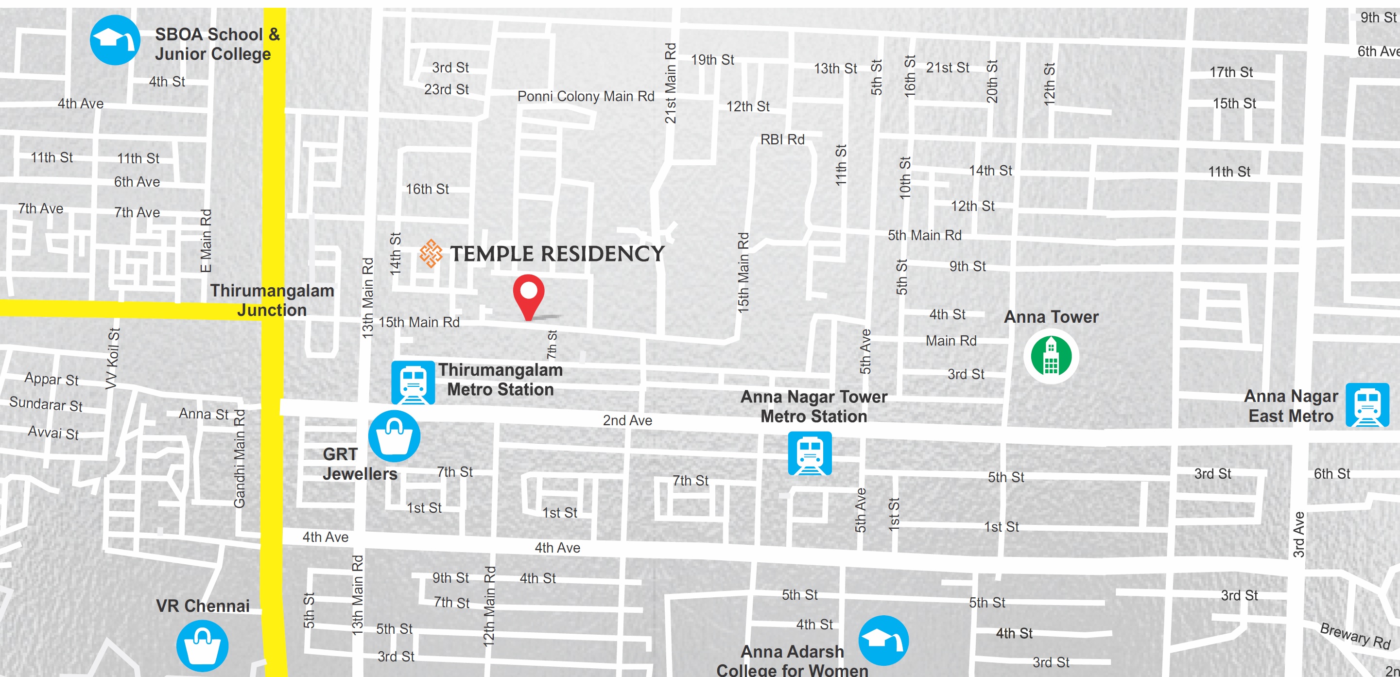 India Temple Residency Location Image