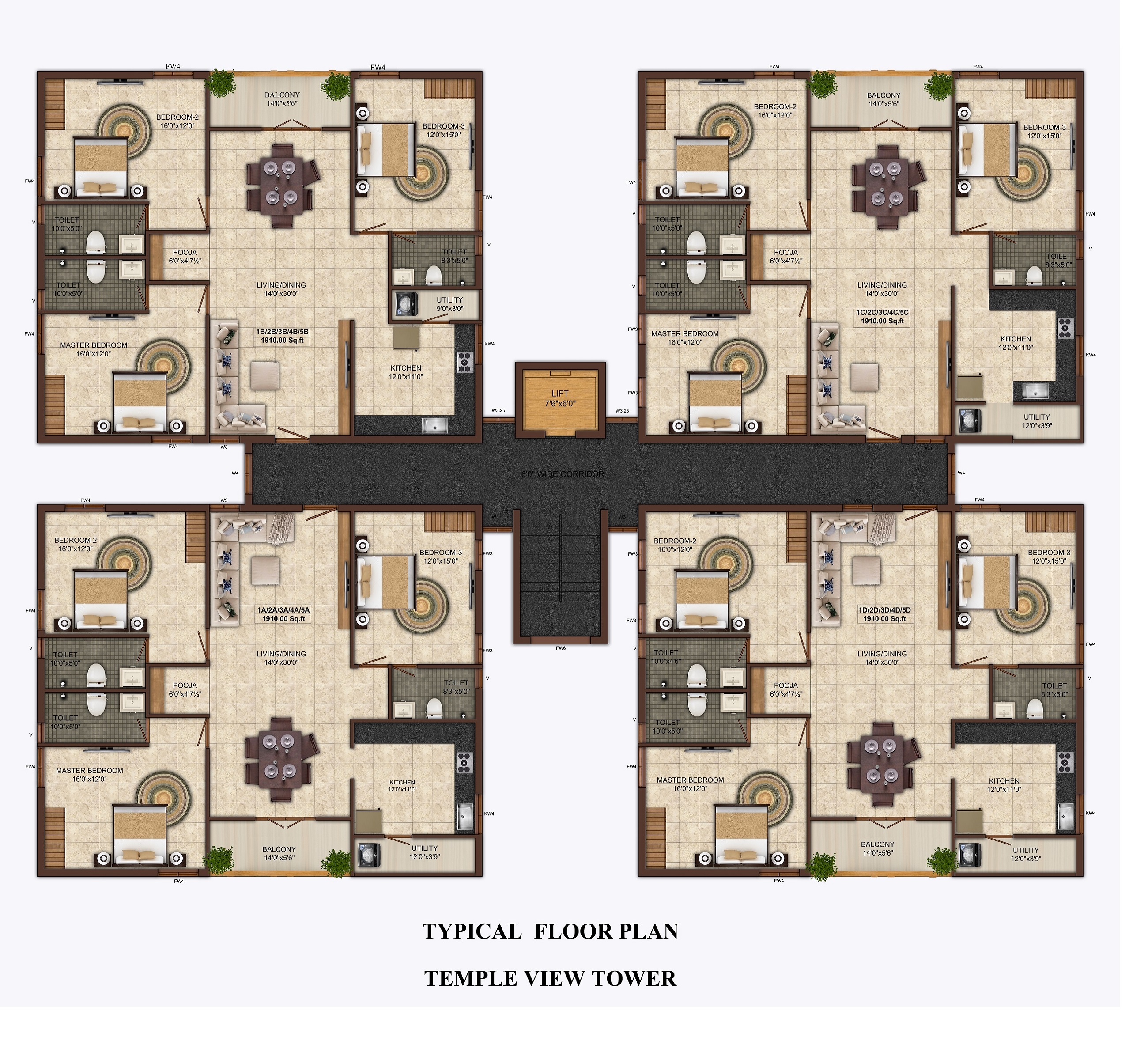 India Temple View Tower Floor Plans