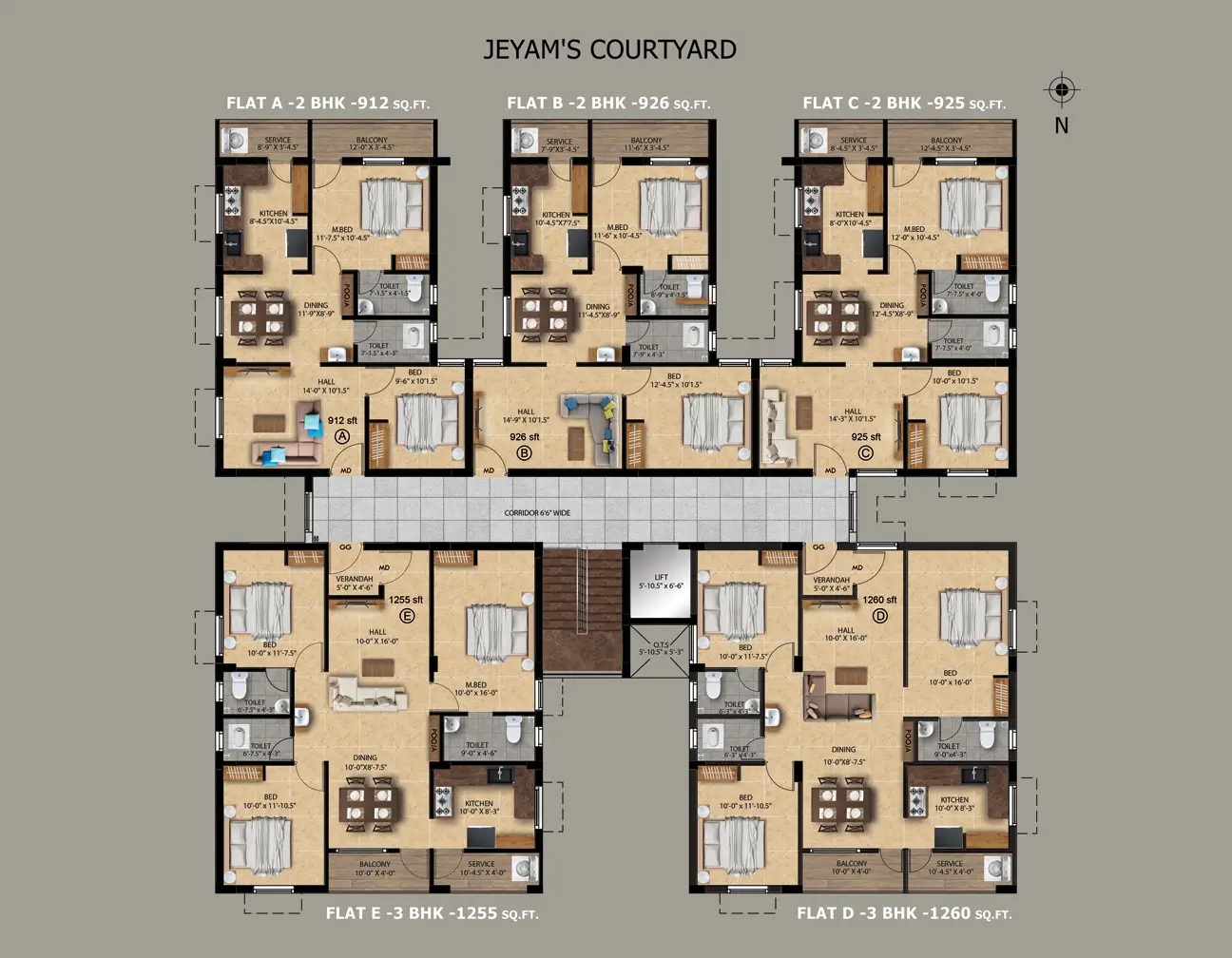 Jeyam Courtyard Floor Plans